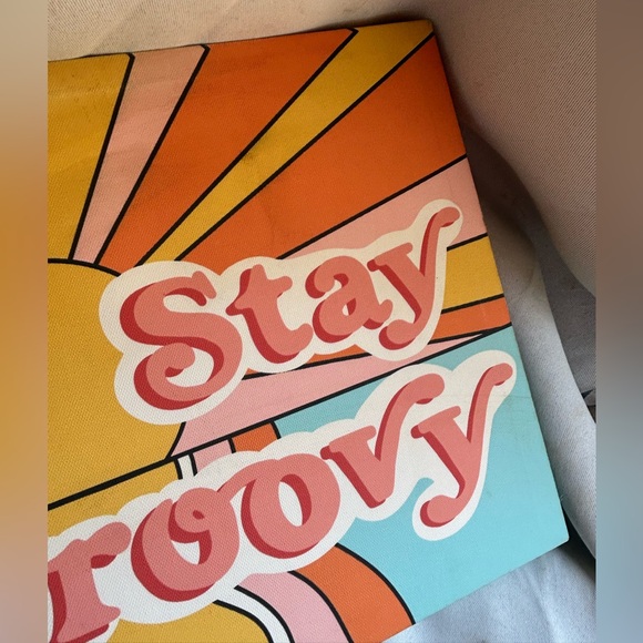 Boho Home Decor Stay Groovy Canvas Wall Art Retro Sunburst Bohemian Room Decor - Picture 5 of 11